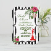 Tropische bloemen en bladeren Bridal Shower-uitnod Kaart (Staand voorkant)