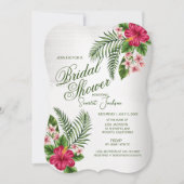 Tropische bloemen en bladeren Bridal Shower-uitnod Kaart (Voorkant)