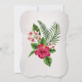 Tropische bloemen en bladeren Bridal Shower-uitnod Kaart (Achterkant)