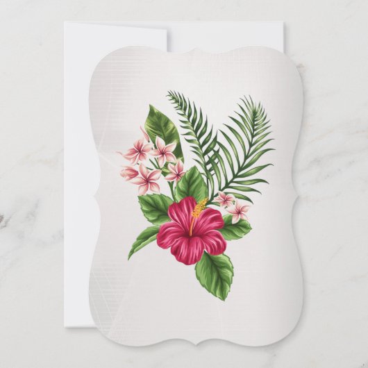 Tropische bloemen en bladeren Bridal Shower-uitnod Kaart (Achterkant)