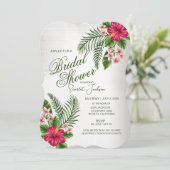 Tropische bloemen en bladeren Bridal Shower-uitnod Kaart (Staand voorkant)