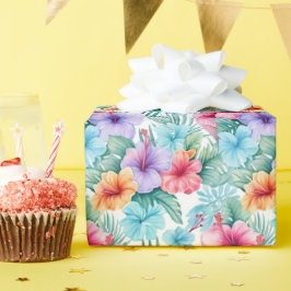 Tropische Bloemen en Bladeren Cadeaupapier