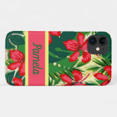 Tropische bloemen en bladeren Case-Mate iPhone case (Achterkant (horizontaal))