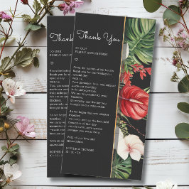 Tropische bloemen en bladeren donkere waterverf br bedankkaart