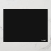 Tropische bloemen en bladeren donkere waterverf br folie feestdagen briefkaart (Achterkant)