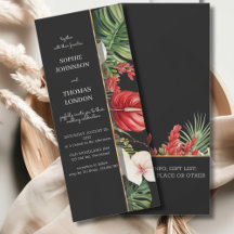 Tropische bloemen en bladeren donkere waterverf br