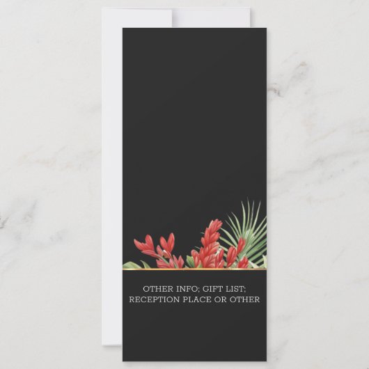Tropische bloemen en bladeren donkere waterverf br kaart (Achterkant)