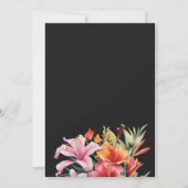 Tropische bloemen en bladeren donkere waterverf br kaart (Achterkant)