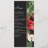 Tropische bloemen en bladeren donkere waterverf br menu (Voorkant)