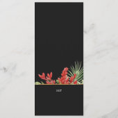 Tropische bloemen en bladeren donkere waterverf br menu (Achterkant)
