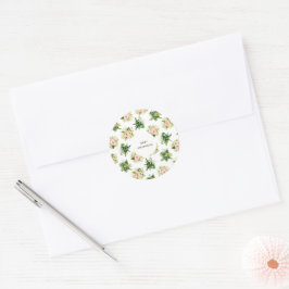 Tropische Bloemen en Bladeren Jungle Baby Shower Ronde Sticker