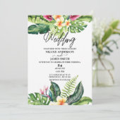 Tropische bloemen en bladeren kaart (Staand voorkant)