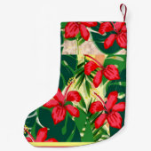 Tropische bloemen en bladeren kleine kerstsok (Achterkant)