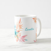 Tropische bloemen en bladeren koffiemok (Voorkant rechts)