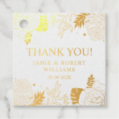 Tropische bloemen en bladeren lijst bedankjes labels (Voorkant)