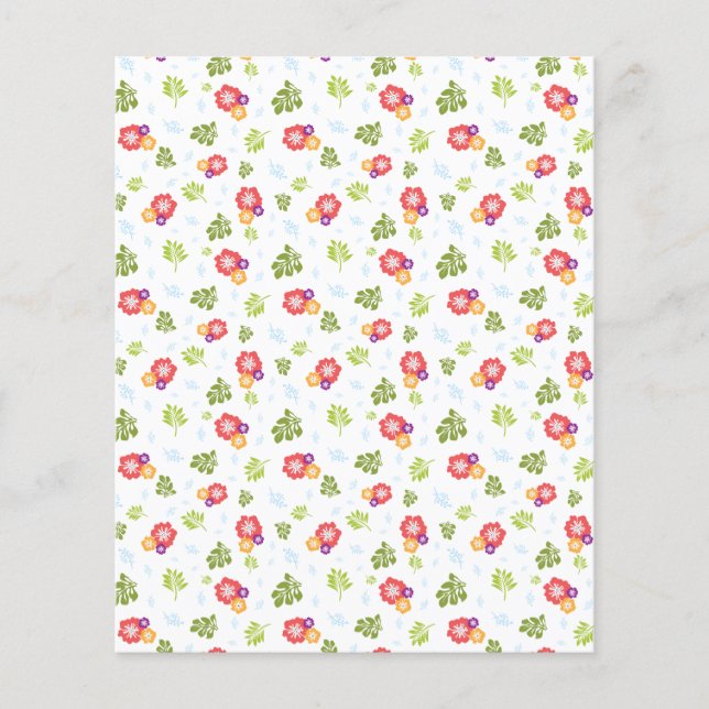 Tropische bloemen en bladeren met scrapboogpapier (Voorkant)