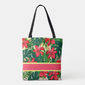 Tropische bloemen en bladeren tote bag (Achterkant)