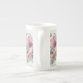 Tropische bloemen en bladeren waterverf porselein kop (Achterkant)