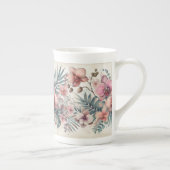 Tropische bloemen en bladeren waterverf porselein kop (Rechts)