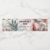 Tropische bloemen en bladeren waterverf waterfles etiket (Enkel label)