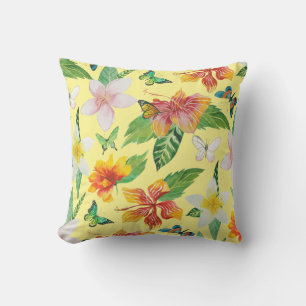 Tropische bloemen en buiken patroon buitenkussen