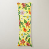 Tropische bloemen en buiken patroon lichaamskussen (Voorkant Verticaal)
