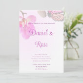 Tropische bloemen en Butterflies Wedding Kaart (Staand voorkant)
