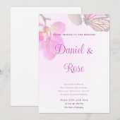 Tropische bloemen en Butterflies Wedding Kaart (Voorkant / Achterkant)