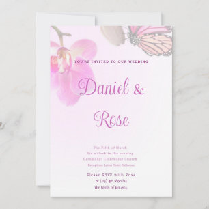 Tropische bloemen en Butterflies Wedding Kaart