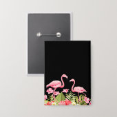 Tropische Bloemen En Flamingo's-32146 Button (Voorkant / Achterkant)