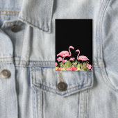 Tropische Bloemen En Flamingo's-32146 Button (Insitu)