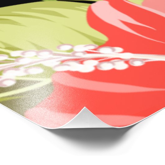 Tropische bloemen en flamingo's-32146 foto afdruk (Hoek)