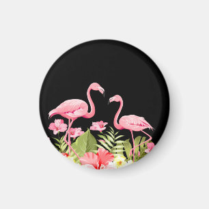 Tropische Bloemen en Flamingo's Ontwerp Magneet