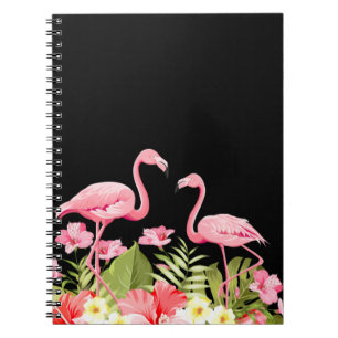 Tropische Bloemen en Flamingo's Ontwerp Notitieboek