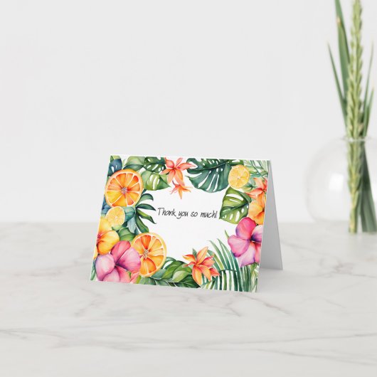 Tropische Bloemen en Fruit Bedankt (Voorkant)