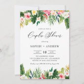 Tropische bloemen en Greenery Couples Shower Kaart (Voorkant)