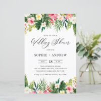Tropische bloemen en Greenery Wedding Shower