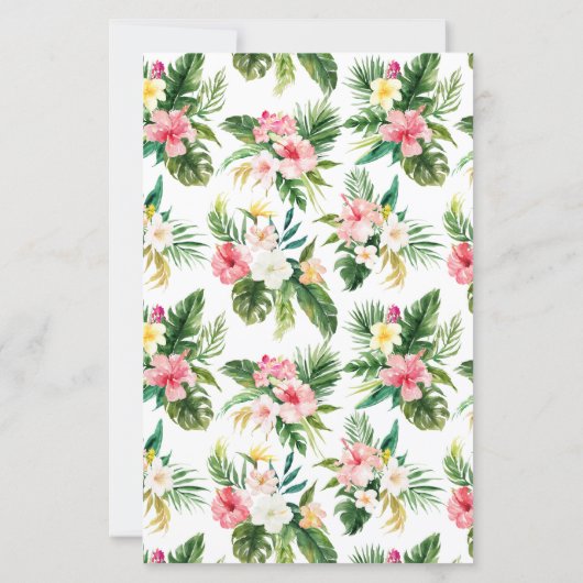 Tropische bloemen en groen Baby Brunch Uitnodigen (Achterkant)