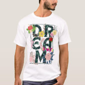tropische bloemen en groen typografie t-shirt (Voorkant)