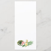 Tropische bloemen en groen zomer bruiloft menu (Achterkant)