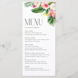Tropische bloemen en groen zomer bruiloft menu