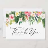 Tropische bloemen en groen Zomer Verjaardag Bedankkaart (Voorkant)