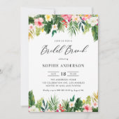 Tropische bloemen en groen Zomer Vrijgezellenfeest Kaart (Voorkant)