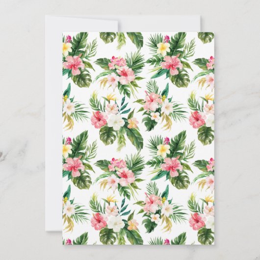 Tropische bloemen en groen Zomer Zoet 16 Kaart (Achterkant)