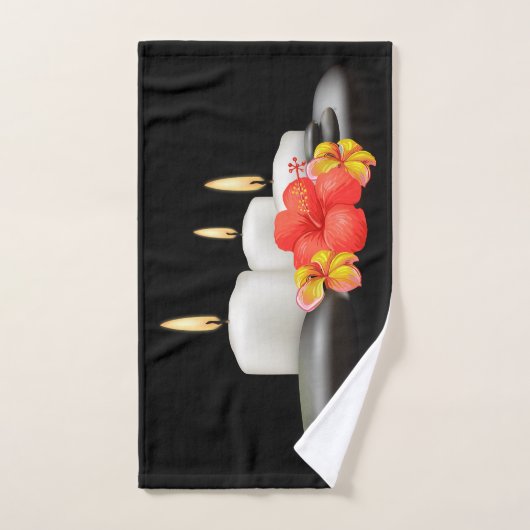 Tropische bloemen en kaarsblaasdoeken decor bad handdoek (Handdoek)