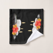 Tropische bloemen en kaarsblaasdoeken decor bad handdoek (Wasdoekje)