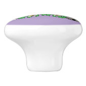 Tropische bloemen en kawaii katten keramische knop (Zijkant)