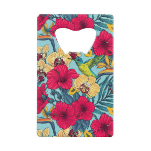 Tropische Bloemen en Kolibrie - Zomer Botanica Creditkaart Flessenopener