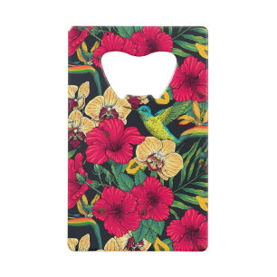 Tropische bloemen en kolibrie - Zomer Botanica Creditkaart Flessenopener