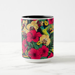 Tropische bloemen en kolibrie - Zomer Botanica Mok